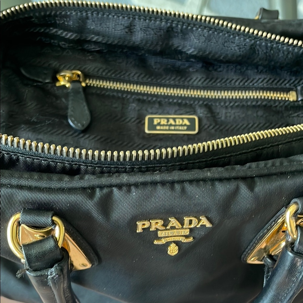Prada Black Satchel with Gold Hardware with Box and Dust bag - Picture 6 of 9